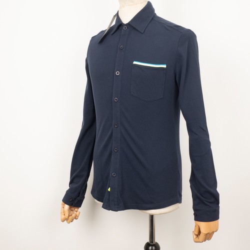 New SUNDEK Men's Navy Blue Cotton Long Sleeve Slim-Fit Button Shirt Size XS - Picture 4 of 11