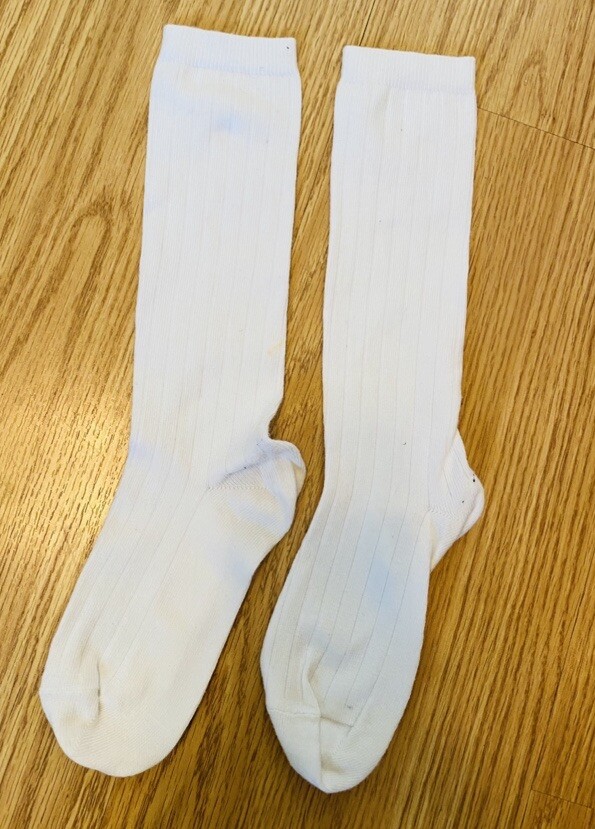 Girl White 1 Pack School Uniform Nylon Pageant Knee High Socks Size 91