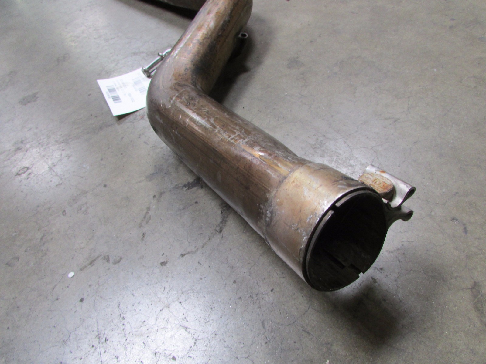Maserati Granturismo, LH, Left Exhaust Pipe, Used, Dented, P/N 228584