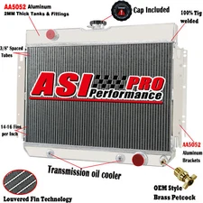 ASI 3-Row Aluminum Radiator FOR 1963-68 Chevy Impala L6 V8 1964-67 EI Camino AT