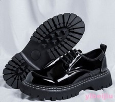 Mens Cocktail Platform Dress Formal Business Banquet Wedding Shoes Shiny Leather