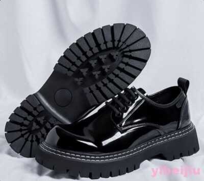 Mens Cocktail Platform Dress Formal Business Banquet Wedding Shoes Shiny Leather