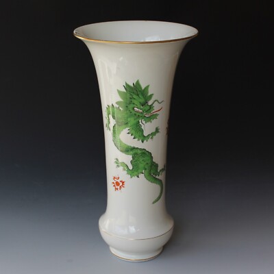 Meissen - große Vase XXL Bodenvase - grüner Ming Drache / Mingdrache - ca. 43 cm