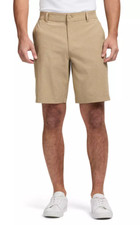 IZOD Men  s Stretch Flat Front Relaxed Casual Classic Shorts-Khaki Size 40