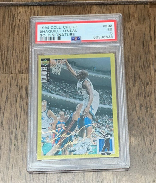 1994 Collector's Choice Shaq Shaquille O'Neal Autographed Signed GOLD SIGNATURE #232 PSA 5 LOW POP! 