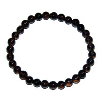 Rauchquarz Kugel Armband 6 Mm Auf Stabilem Stretchband Aufgezogen