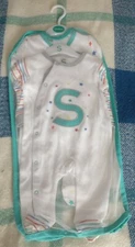 Set Of 2 S Initial Baby Grows in net bag new without tags 0-3 months