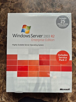 SEALED Microsoft Windows Server 2003 R2 Enterprise x86 25 CAL RETAIL P72-02365