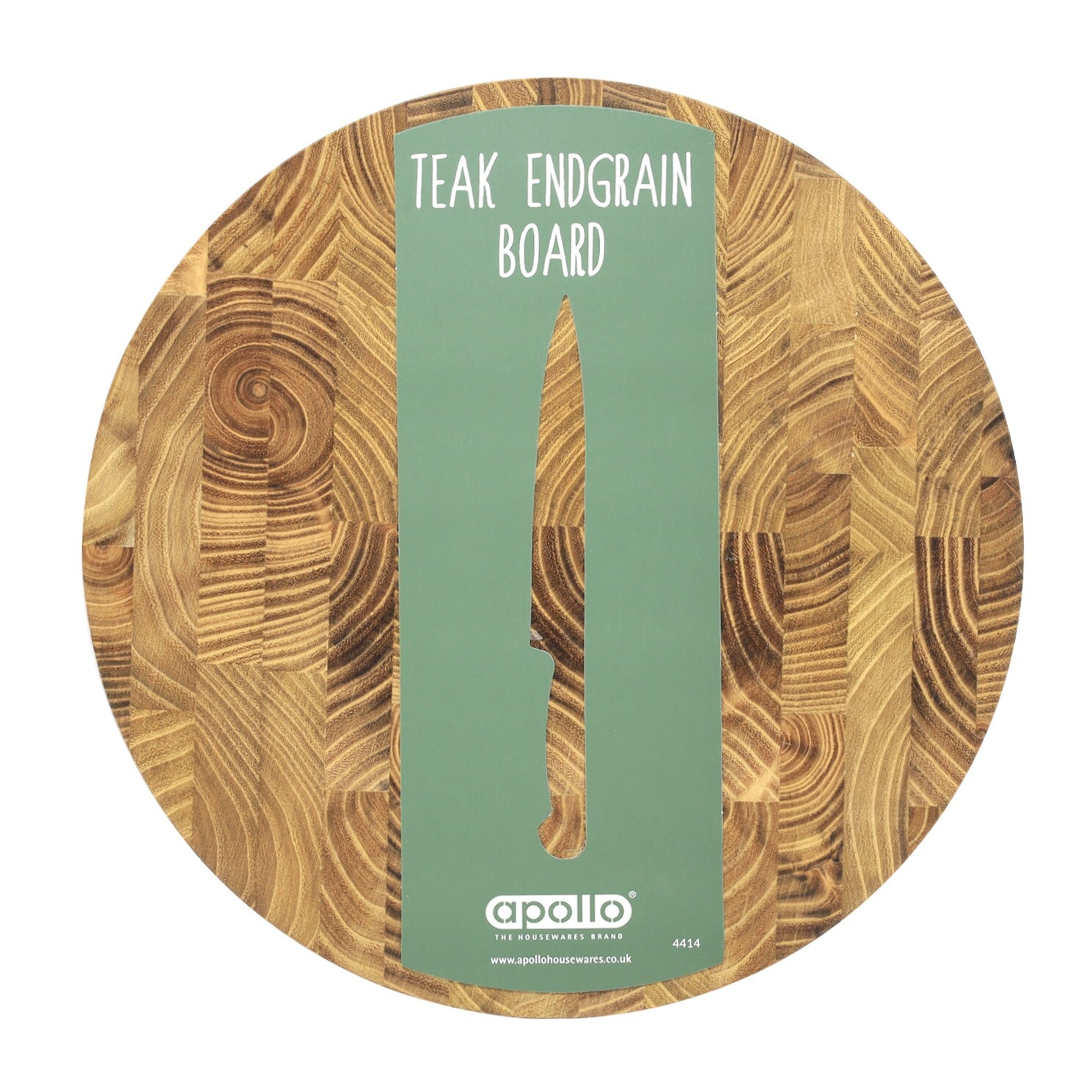 Cutting Board Teak Endgrain Wood Round Chop Board Serve Food Worktop Saver 25cm