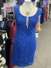 ADRIANNA PAPELL LACE DRESS/ROYAL/SIZE 10/NEW WITH TAG/RETAIL$149