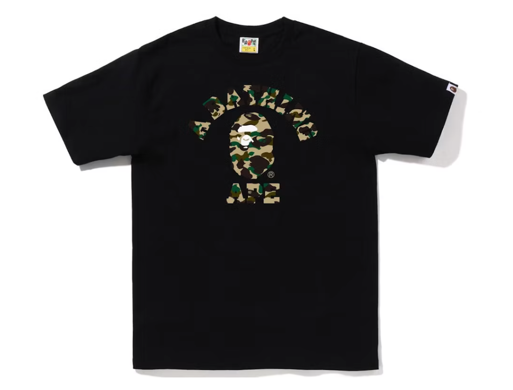 BAPE Color Camo College Tee Sz XL Extra Large Bathing Ape New