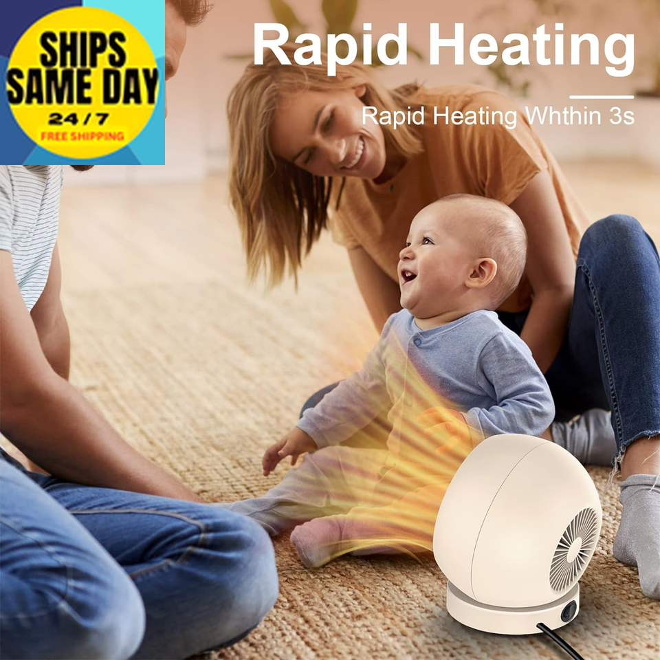 Portable Desk Heater,600W Energy Efficient Space Heater for Indoor Use