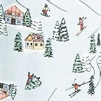 FAMILY PIJs Para Hombres Esquí Montaña Azul Claro Manga Larga Camiseta Pijama Recto XL Foto 4 de 4