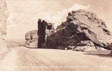 Trail Ridge Road at the Big Rock Colorado CO Real Photo RPPC Postcard D44