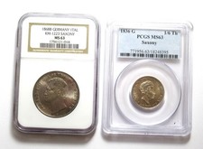 Two German Saxony Coins NGC & PCGS MS63