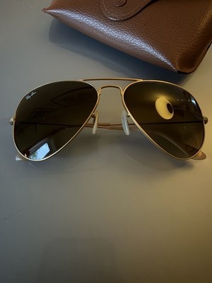 Ray-Ban RB3025 001/51 Aviator Arista Gold Frame Grad Brown Lenses Sunglasses 58
