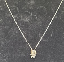 Child Silver Elephant Necklace Crystal Eye N1