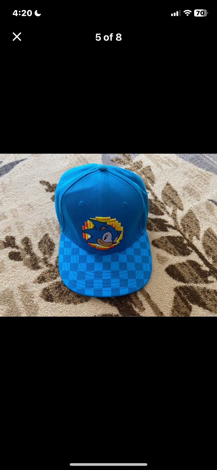 SONIC - Checkered Snap-Back Baseball Cap - image 6