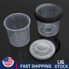 Disposable Paint Spray Gun Cup Liners and Lid System 20Ounce Kit Car Supplies US