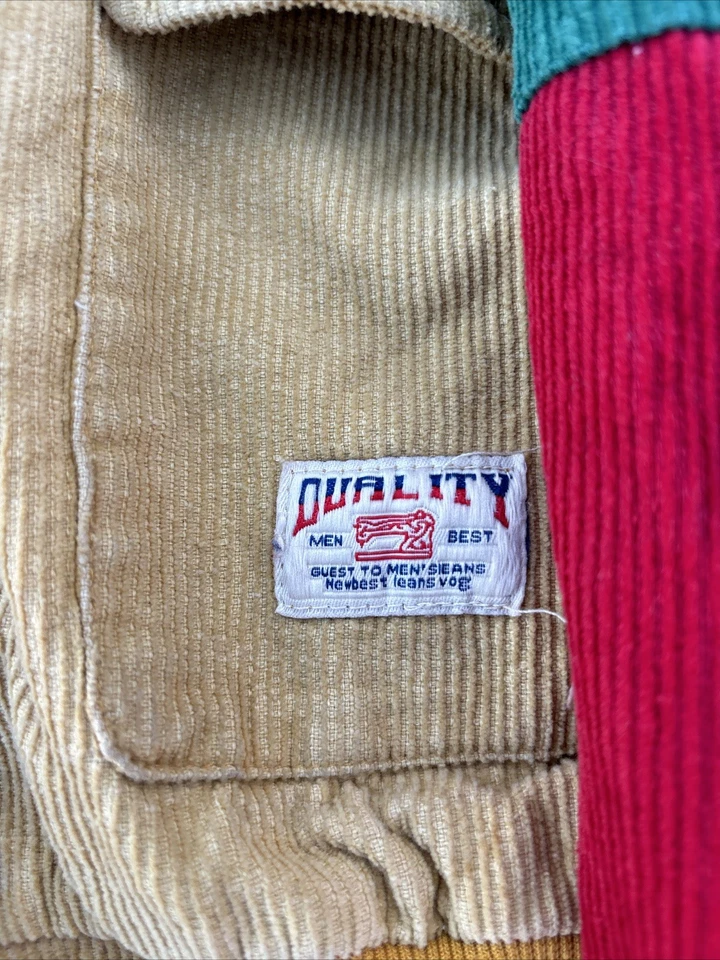 Chaqueta de pana vintage Duality para hombre talla M bloques de colores años 90 ropa de calle bombardero Foto 3 de 4