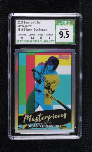2021 Bowman's Best Bowman Masterpieces Jasson Dominguez CSG 9.5 Gem Mint 0m4x - Picture 1 of 3