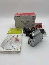 Canon ZR850 MiniDV Digital Video Camcorder Silver Tested W/ Cords, Box, Manual 