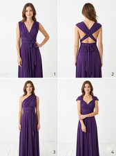 Mori Lee by Madeline Gardner Purple Tie Back Long Gown Dress Convertible Size 10