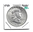 1954D FRANKLIN 1/2 CH BU FBL BLAST WHITE