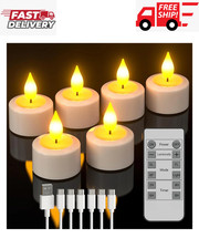 Rechargeable Tea Lights with Remote, 6Pcs LED Electric Flameless Flickering Cand