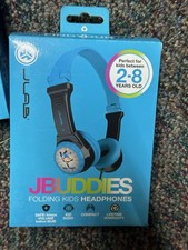 JLAB JBuddies Folding Kids Wired Headphones Toddler Headphones Blue Ages 2-8