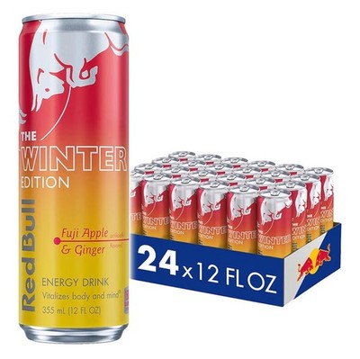 Red Bull Fuji Apple and Ginger Winter Edition Energy Drink, 12 Fl Oz, Pack of 24
