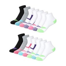 Girls' Socks, Cool Comfort Moisture Medium Ankle White - Ankle, 14 Pack