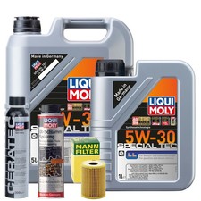 Motoröl 5W30 LIQUI MOLY 6L +MANN Ölfilter +Spülung +Cera Tec