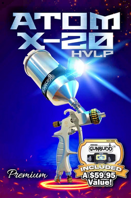 Atom X20 HVLP-MP Auto Paint Gun | Iwata-Style Performance + FREE GunBudd LED
