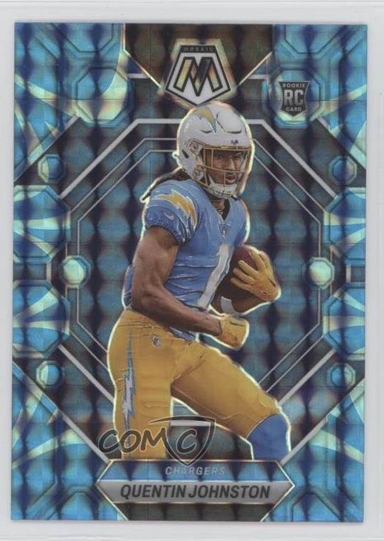 2023 Panini Mosaic Rookies Reactive Blue Prizm Quentin Johnston #356 Rookie RC