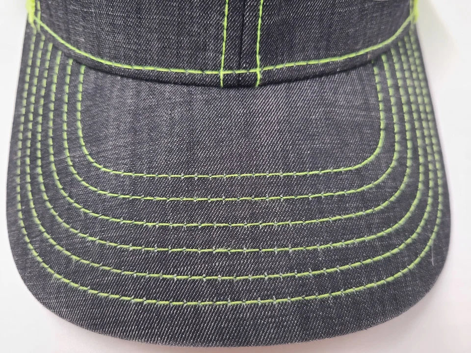 Gorra John Deere Malla Camionero Snapback Granja Hombres Mujeres Negra Verde Neón/Amarillo Foto 3 de 4