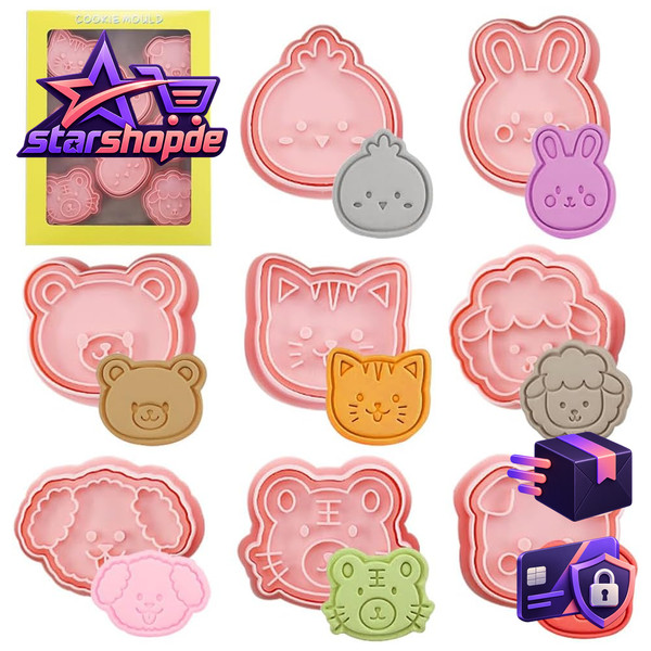 Ausstechformen Tiere 8 StüCk Keksausstecher PläTzchen Ausstecher FüR Kinder Set-image