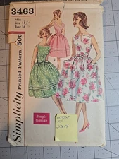 1950s Vintage Dress Simplicity Sewing  Pattern Uncut Size 14 B34 RARE