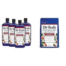 Dr Teal's Foaming Bath with Pure Epsom Salt, Shea Butter 34 Fl Oz Pack of 4 