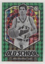2019-20 Panini Mosaic Old School Green Mosaic Prizm John Stockton #5 HOF 02to