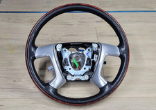 2007-2013 Escalade Yukon Heated Steering Wheel Ebony Black Leather Wood Read