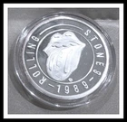 STEEL WHEELS 1989 ROLLING STONES UNCIRCULATED 999 SILVER 1oz ROUND