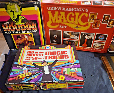 Three Vintage magic sets from the 70's and 80's