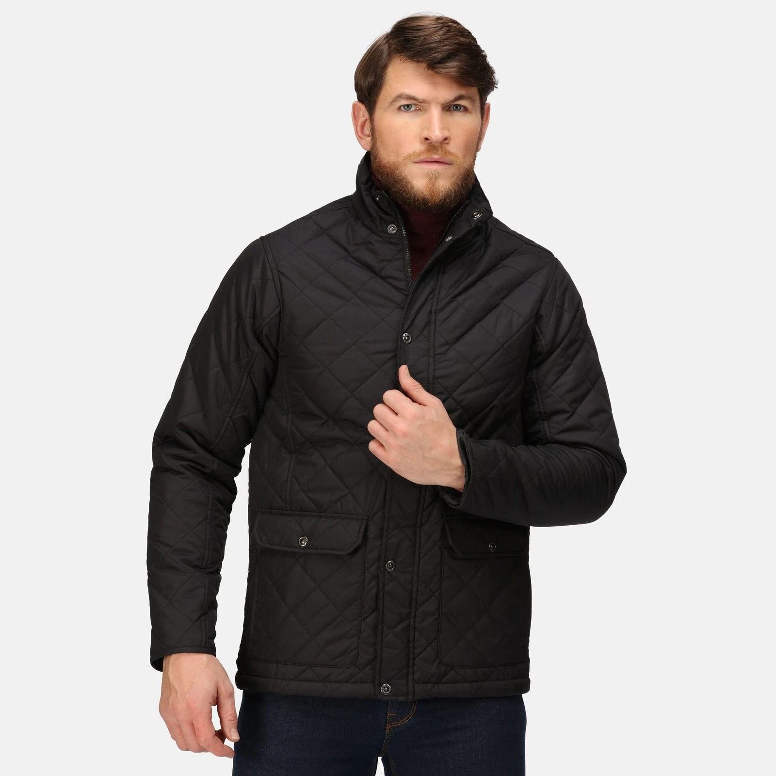 Regatta Tyler black men's water-repellent diamond-quilt insulated jacket #TRA441
Opens in a new wind