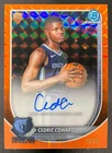 Cedric Coward 2025-26 Bowman Chrome Auto RC Orange Geometric Refractor /25