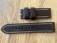 CINTURINO OFFICINE PANERAI OEM 24mm MARRONE VINTAGE PER FIBBIA TANG RARO FUORI PRODUZIONE 