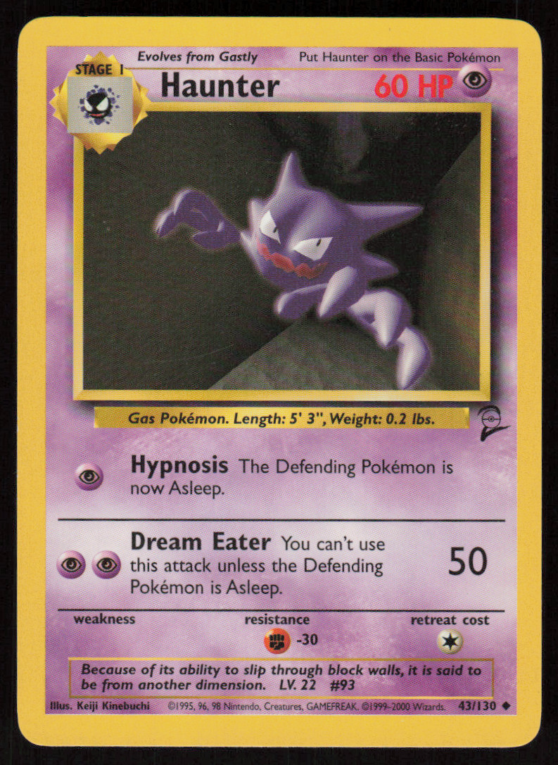 Haunter 43/130 Uncommon Base Set 2 Pokemon LP
