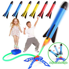 AIR ROCKET FOOT PUMP LAUNCHER Outdoor Kids Toy Pressed Stomp Soaring Pedal New