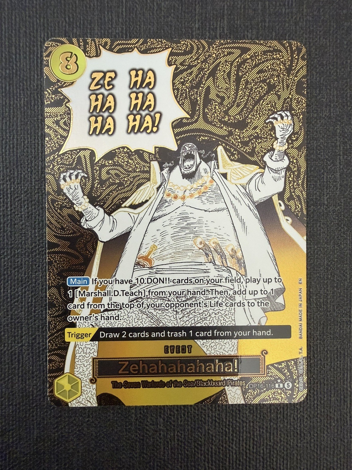 One Piece The Time of Battle Foil OP16 Zehahahahaha! OP16-116 Alt Art ENGLISH