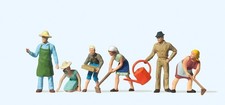 Preiser 14081 Bei der Gartenarbeit 6 Figuren H0 1:87 bemalt Neu + OVP